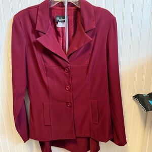 Women's Elegant Maroon Suit with Blazer and Skirt